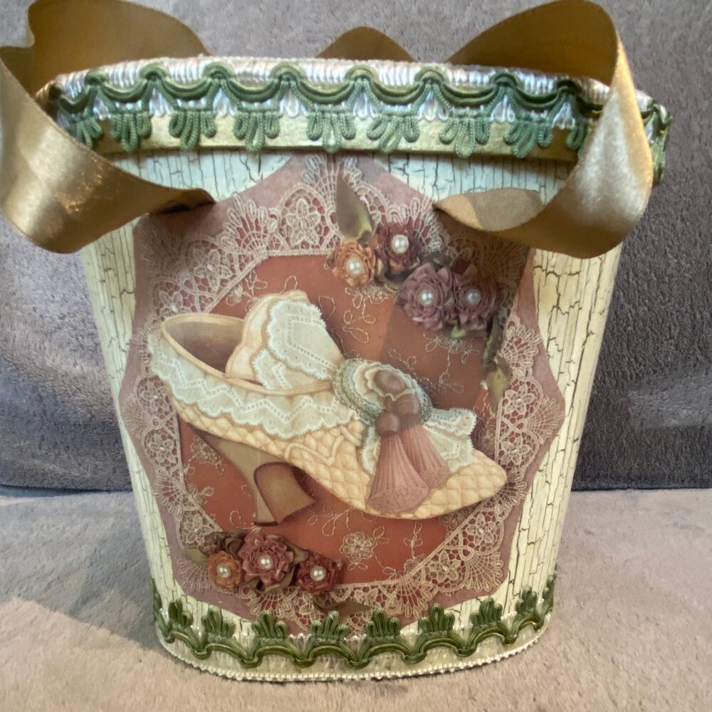 Katherines Collection Vintage (90's) Victorian Purse/Basket with Ribbon Handles